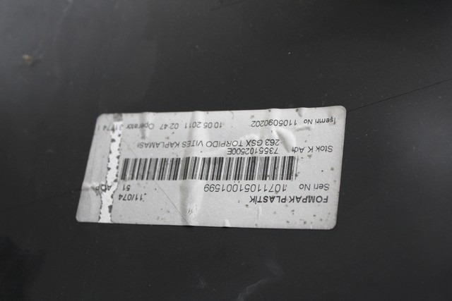 735510250 RIVESTIMENTO INFERIORE CRUSCOTTO CENTRALE FIAT DOBLO 1.3 D 66KW 5M 2P (2011) RICAMBIO USATO 