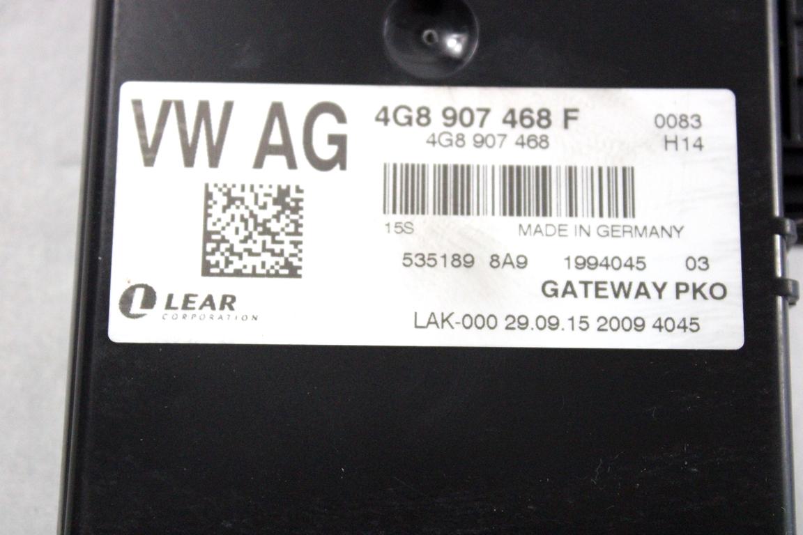 4G8907468F CENTRALINA GATEWAY AUDI A6 C7 2.0 D 140KW AUT 4P (2015) RICAMBIO USATO