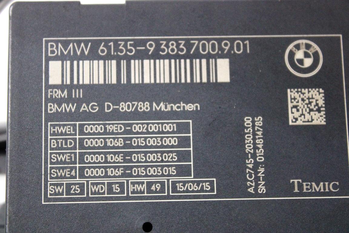 61359383700 CENTRALINA MODULO LUCI BMW X3 F25 RHD 2.0 D 4X4 140KW AUT 5P (2015) RICAMBIO USATO